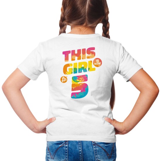 This girl is now 5 - Birthday t-shirt (Κοντομάνικο Παιδικό)